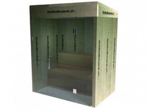 Steam room - Deltaboard flat roof glass side